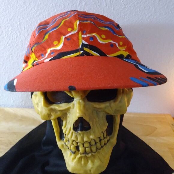 Deadstock Vintage 90s Wendy's Abstract Paint Strokes Snap Back Hat - Picture 1 of 8